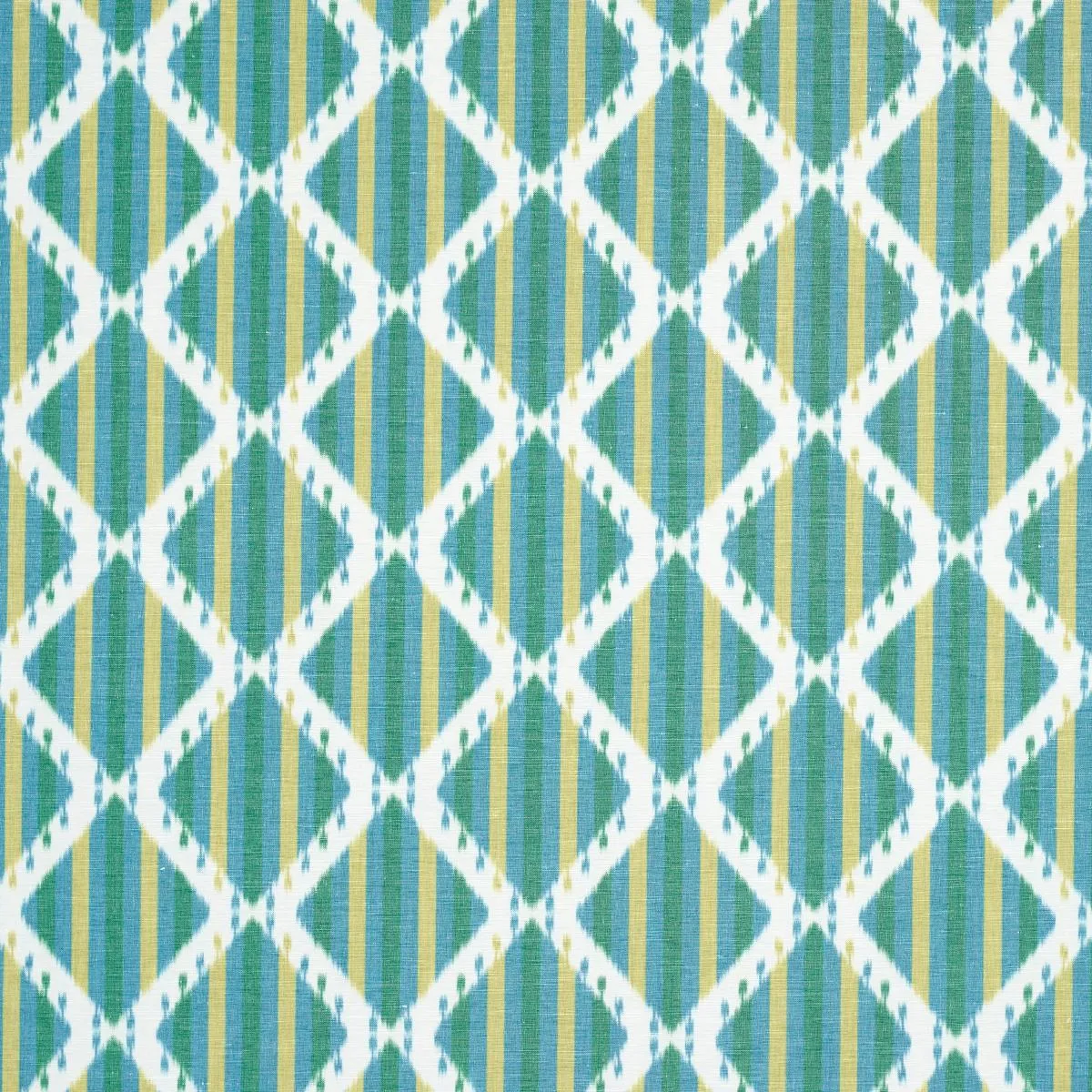 Schumacher 181291 Kai Striped Ikat Green fabric swatch