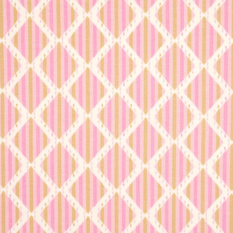 Schumacher 181292 Kai Striped Ikat Pink fabric swatch