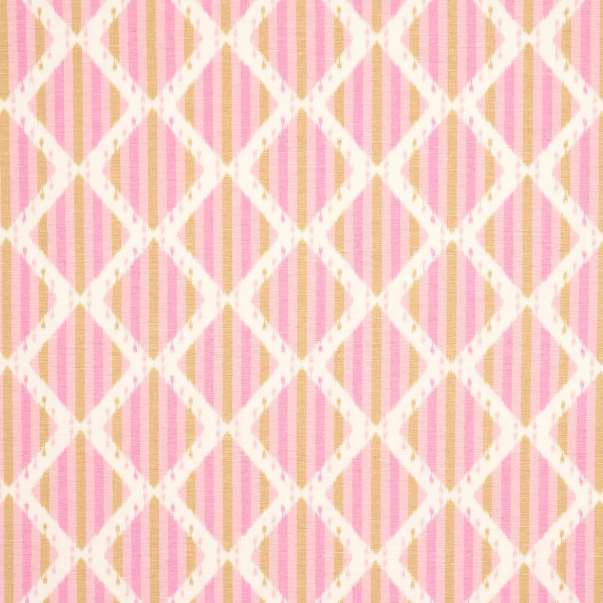 Schumacher 181292 Kai Striped Ikat Pink fabric swatch