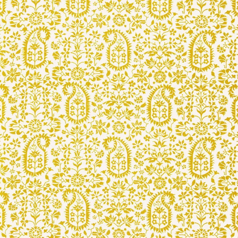 Schumacher 174863 Kalika Paisley Print Citron fabric swatch
