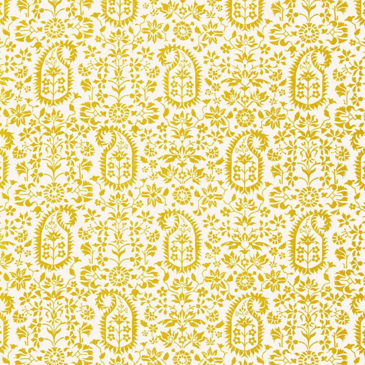 Schumacher 174863 Kalika Paisley Print Citron fabric swatch