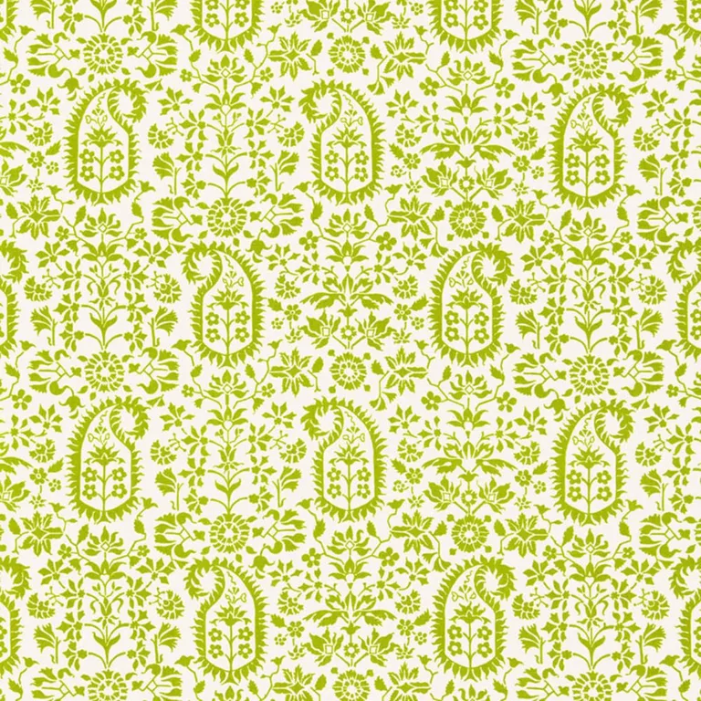 Schumacher 174860 Kalika Paisley Print Palm fabric swatch