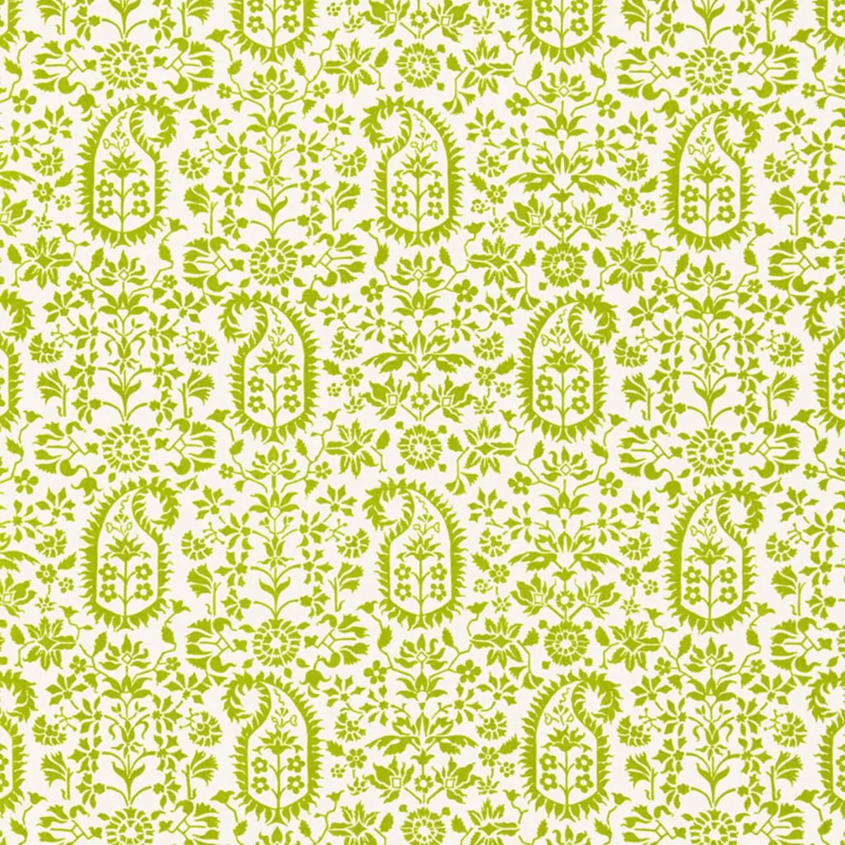 Schumacher 174860 Kalika Paisley Print Palm fabric swatch