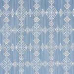 Schumacher 82080 Kalindi Embroidery Denim fabric swatch