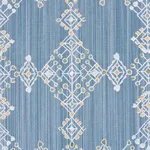 Schumacher 82080 Kalindi Embroidery Denim fabric swatch