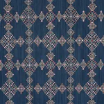 Schumacher 82081 Kalindi Embroidery Indigo fabric swatch