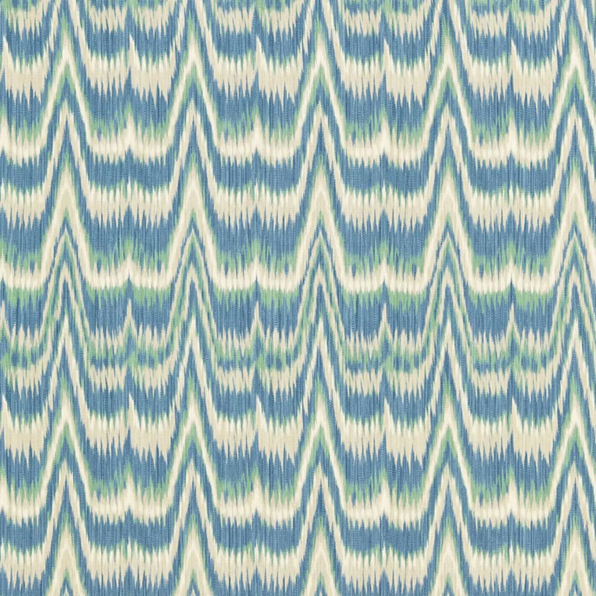 Schumacher 175120 Kamalia Ikat Print Aegean fabric swatch
