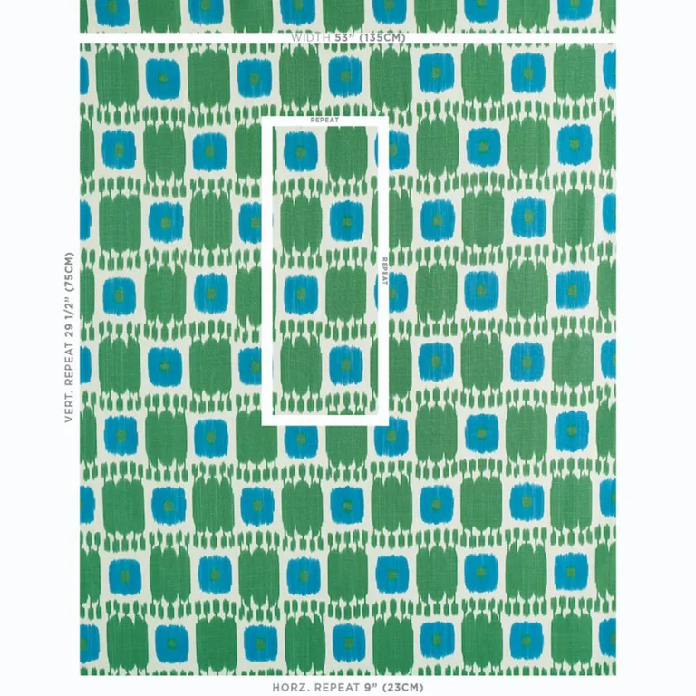 Schumacher 174405 Kandira Peacock fabric swatch