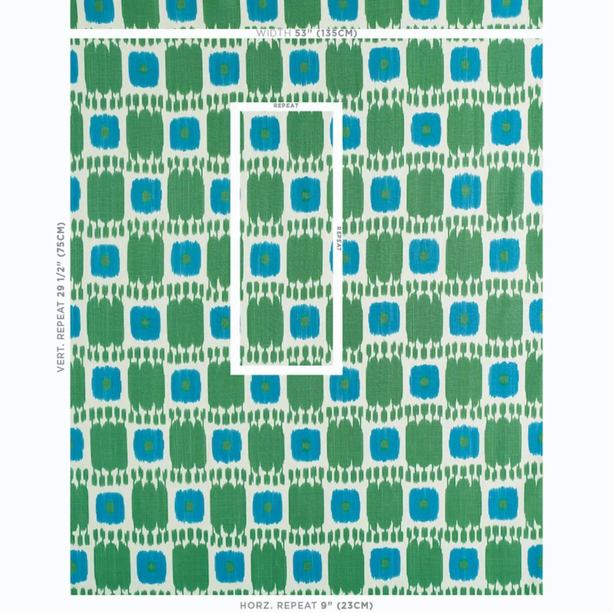 Schumacher 174405 Kandira Peacock fabric swatch