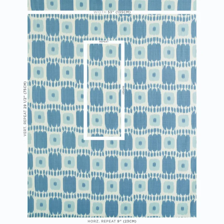 Schumacher 174404 Kandira Sky fabric swatch