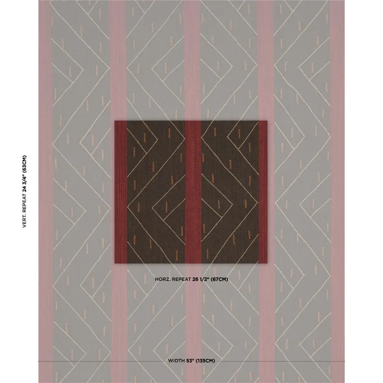 Schumacher 86701 Kapanga Embroidery Brown fabric swatch