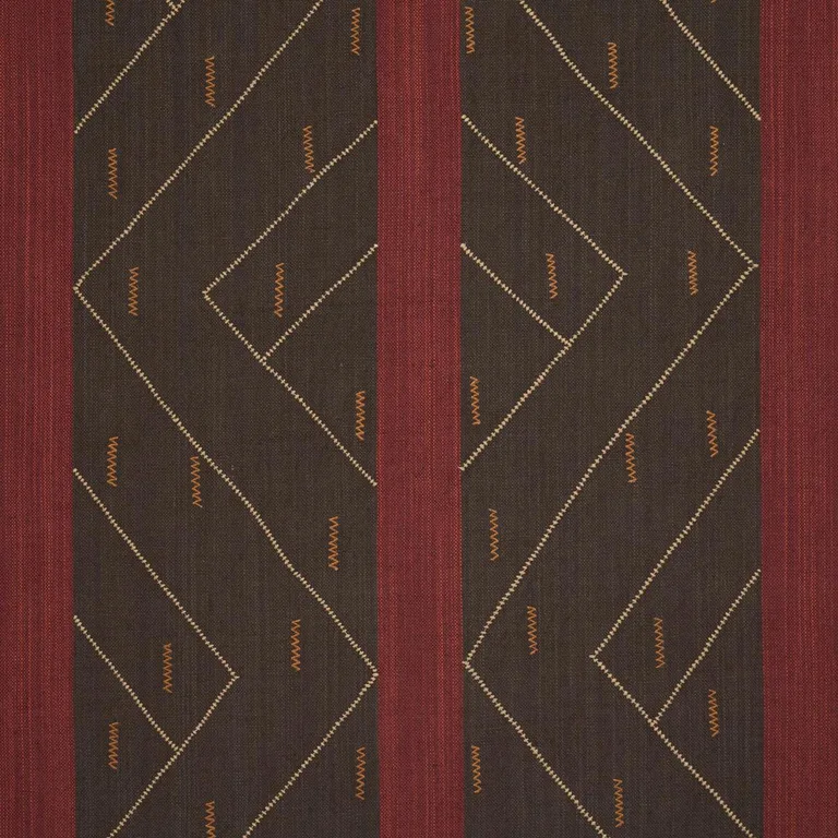 Schumacher 86701 Kapanga Embroidery Brown fabric swatch