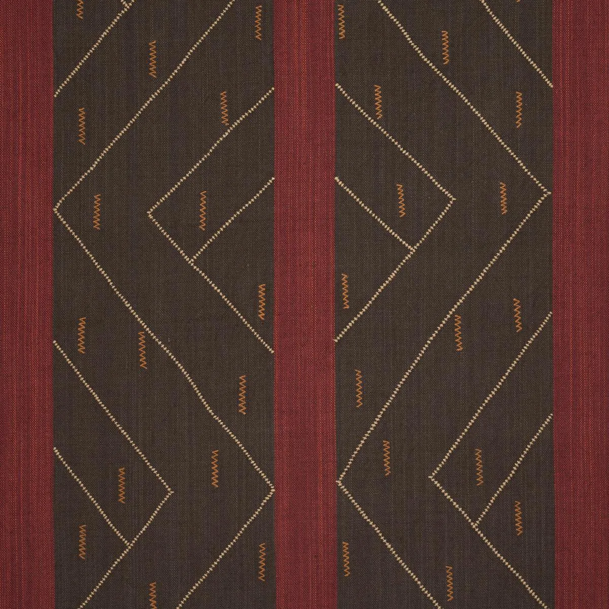Schumacher 86701 Kapanga Embroidery Brown fabric swatch