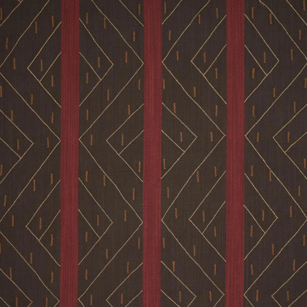 Schumacher 86701 Kapanga Embroidery Brown fabric swatch