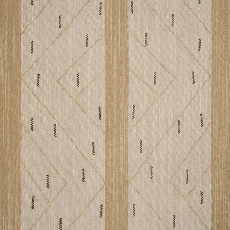 Schumacher 86700 Kapanga Embroidery Oat fabric swatch