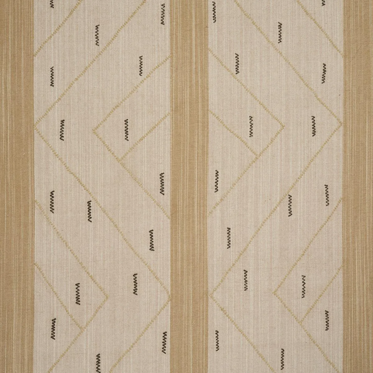 Schumacher 86700 Kapanga Embroidery Oat fabric swatch