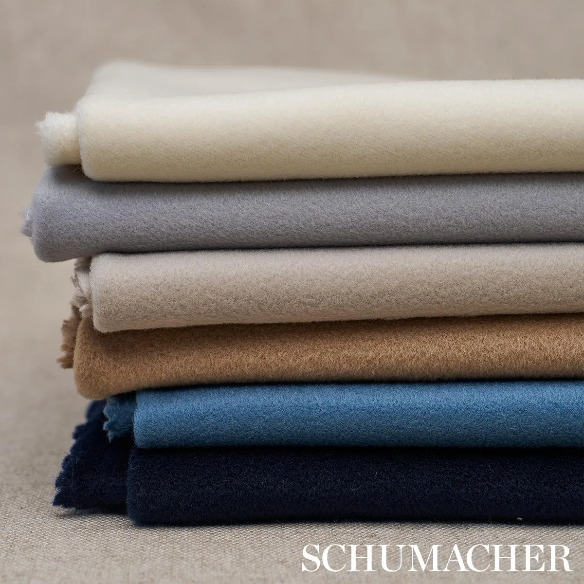 Schumacher 80510 Karla Fleeced Wool Navy fabric swatch