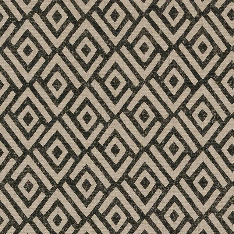 Schumacher 176320 Kasai Black fabric swatch