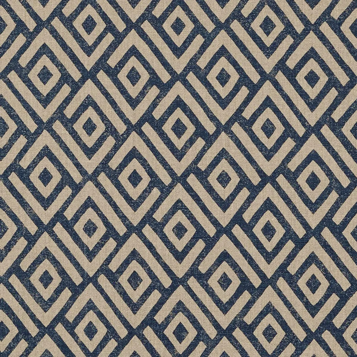 Schumacher 176321 Kasai Indigo fabric swatch