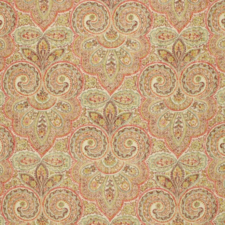 Schumacher 173450 Kashan Paisley Gemstone fabric swatch