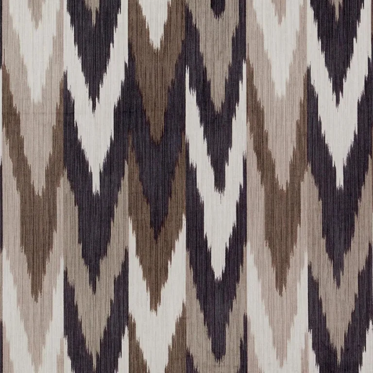 Schumacher 176101 Kashgar Velvet Ikat Carbon & Teak fabric swatch