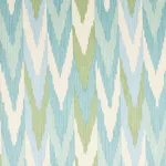 Schumacher 176103 Kashgar Velvet Ikat Mineral & Leaf fabric swatch