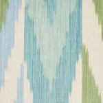Schumacher 176103 Kashgar Velvet Ikat Mineral & Leaf fabric swatch