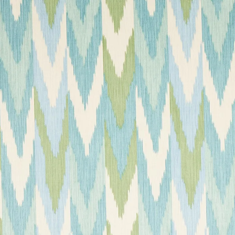 Schumacher 176103 Kashgar Velvet Ikat Mineral & Leaf fabric swatch