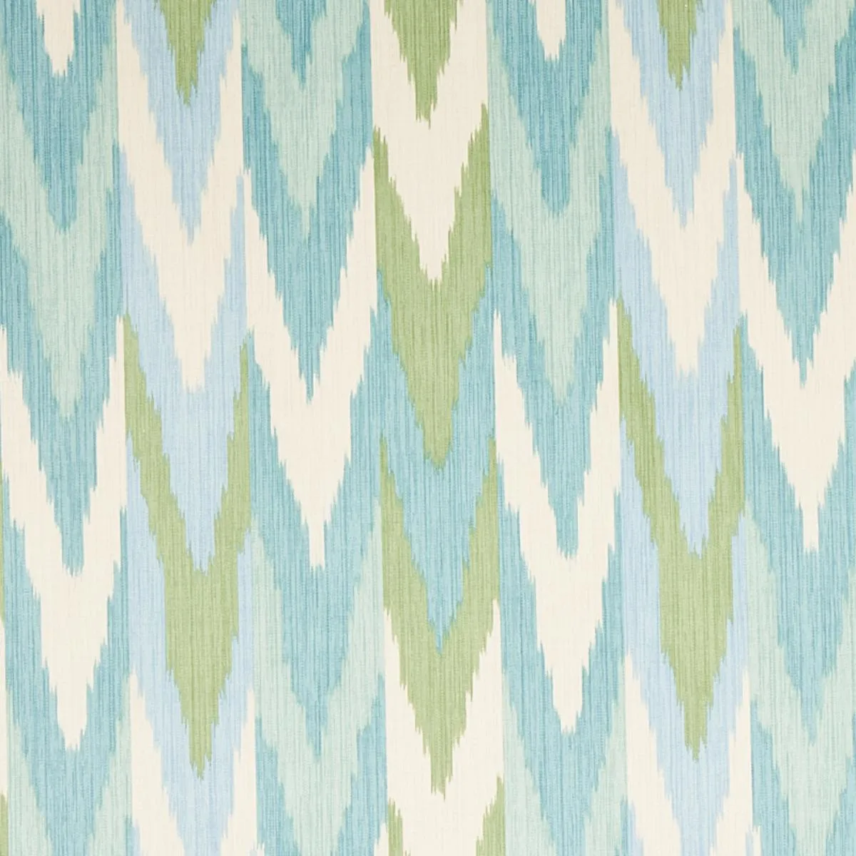 Schumacher 176103 Kashgar Velvet Ikat Mineral & Leaf fabric swatch
