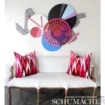 Schumacher 176102 Kashgar Velvet Ikat Ruby & Plum fabric swatch
