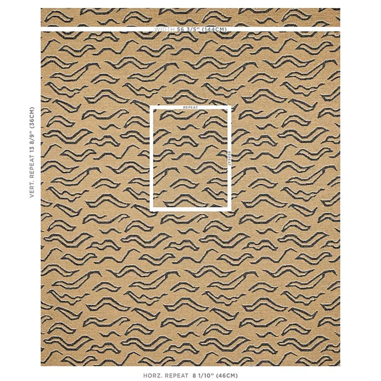 Schumacher 80680 Kata Camel With Black fabric swatch