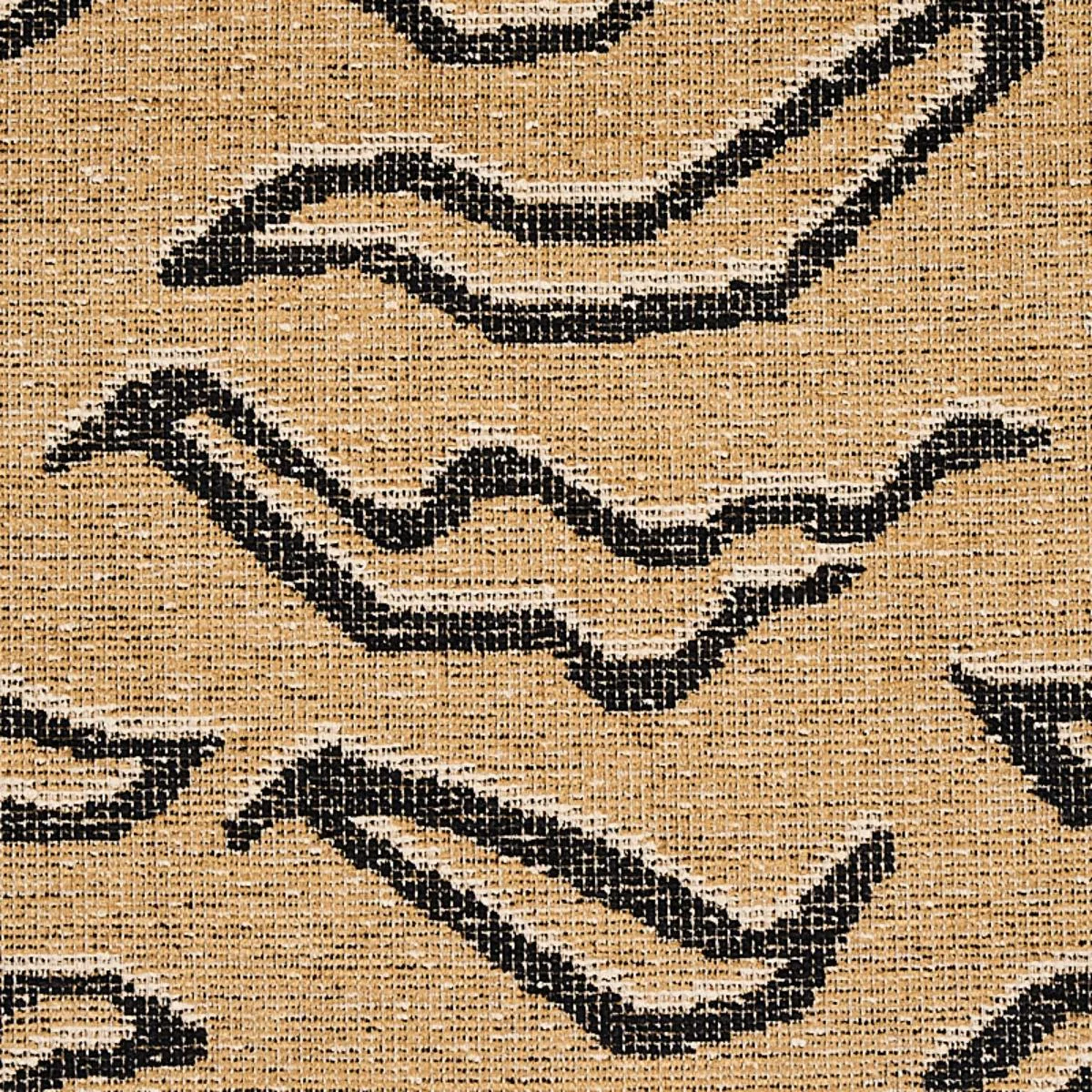 Schumacher 80680 Kata Camel With Black fabric swatch