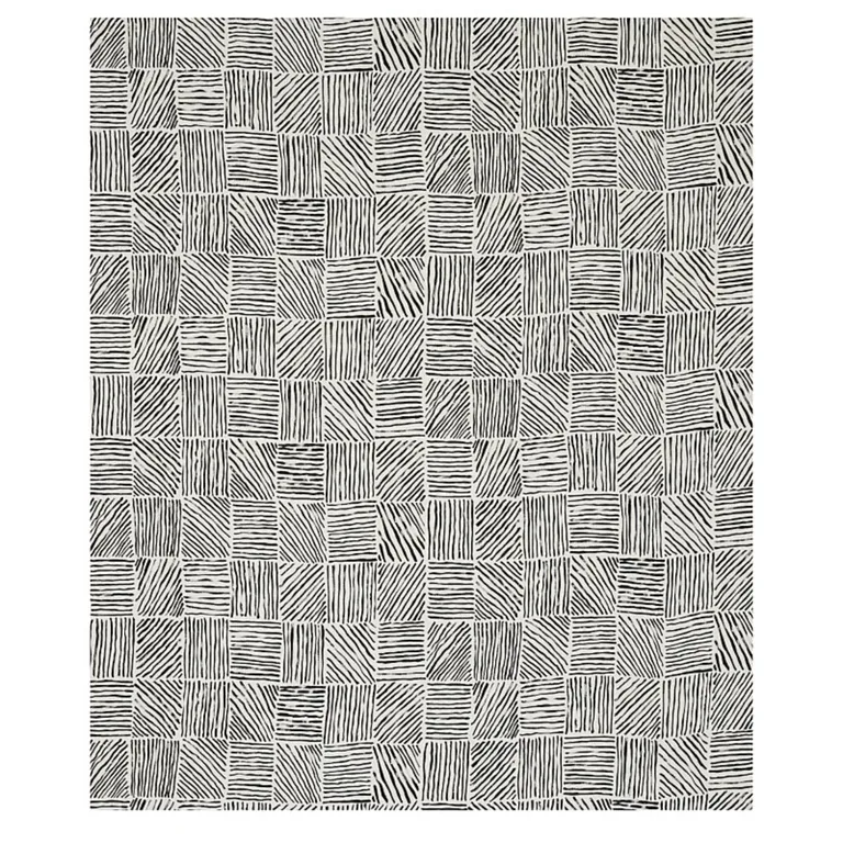 Schumacher 179900 Katama Black fabric swatch