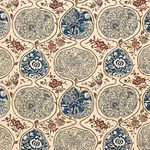 Schumacher 2620931 Katsugi Indigo & Cinnabar fabric swatch