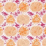 Schumacher 2620936 Katsugi Tangerine & Berry fabric swatch
