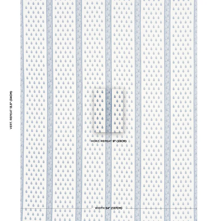 Schumacher 181330 Katsura Stripe Delft fabric swatch