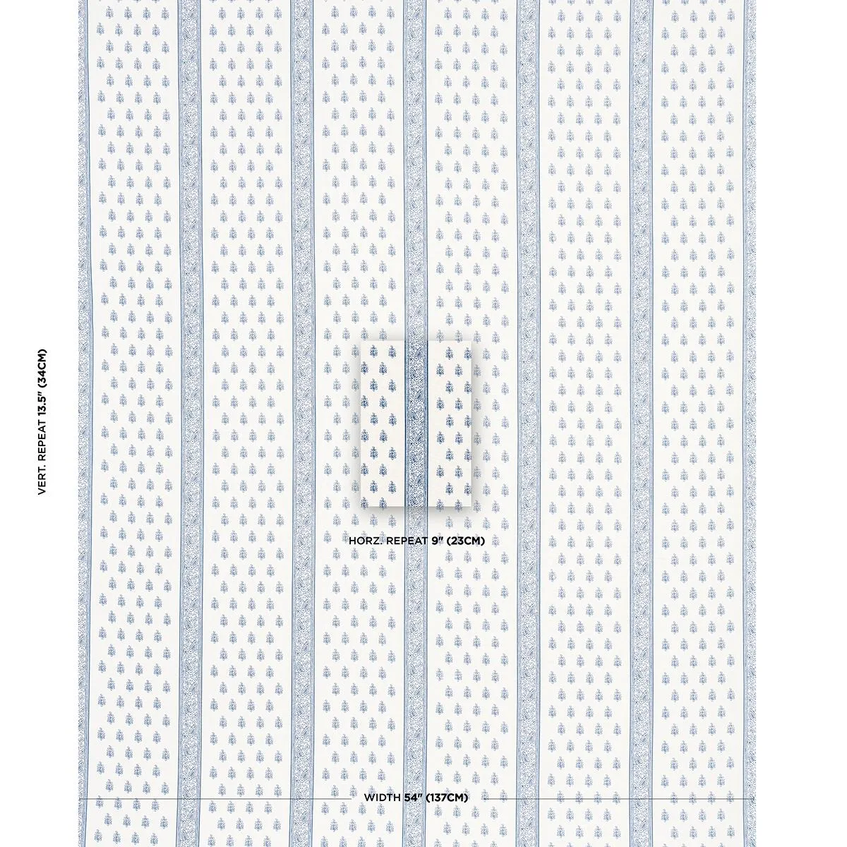 Schumacher 181330 Katsura Stripe Delft fabric swatch