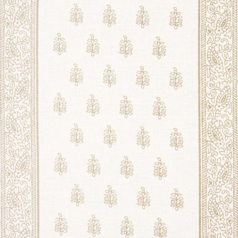 Schumacher 181333 Katsura Stripe Sand fabric swatch