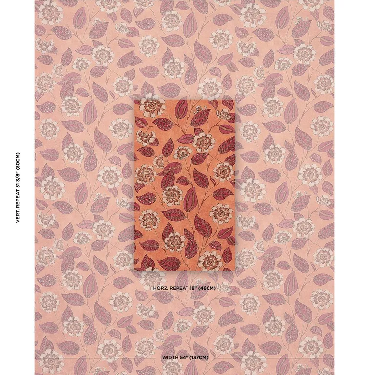 Schumacher 181002 Kava Cay Indoor/Outdoor Mango fabric swatch