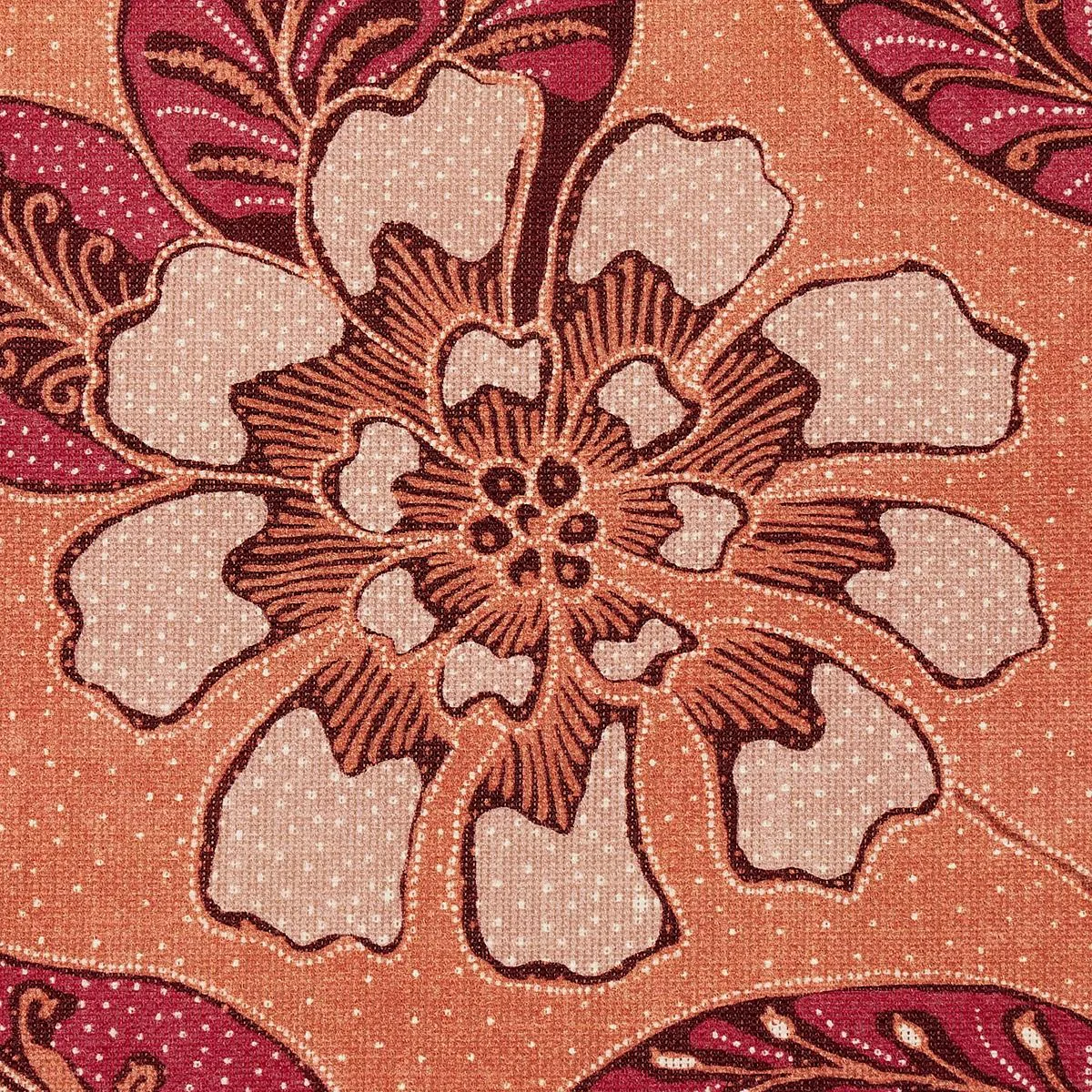 Schumacher 181002 Kava Cay Indoor/Outdoor Mango fabric swatch