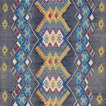 Schumacher 79260 Kaya Hand Woven Brocade Blue fabric swatch