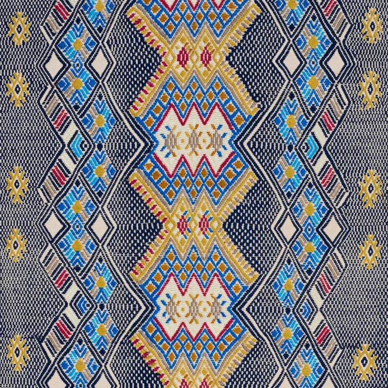 Schumacher 79260 Kaya Hand Woven Brocade Blue fabric swatch