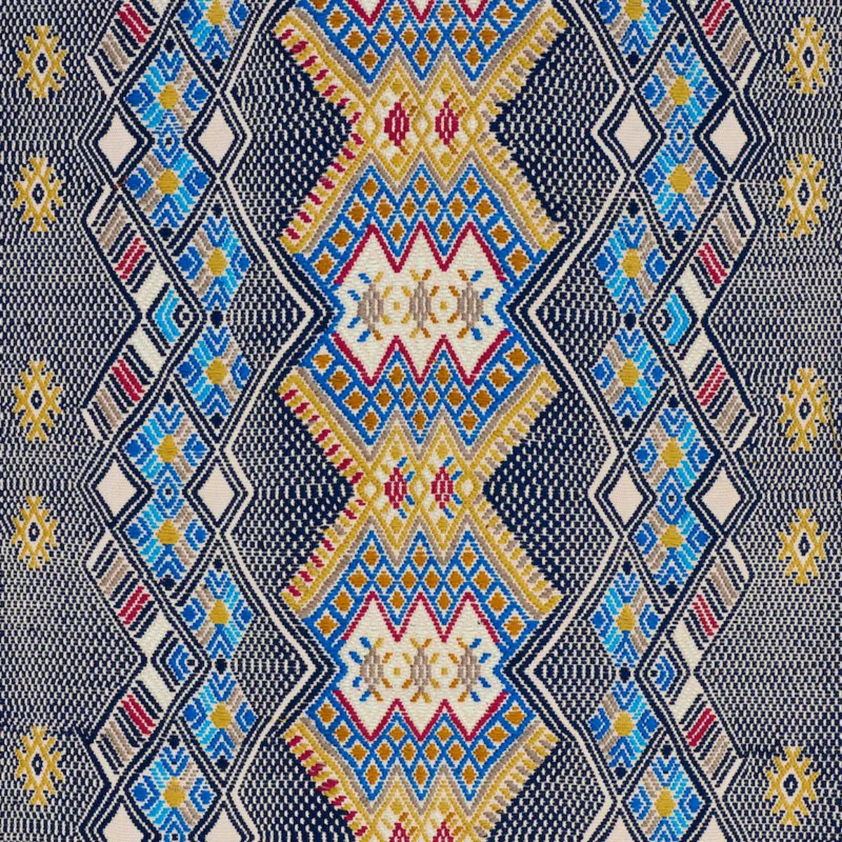 Schumacher 79260 Kaya Hand Woven Brocade Blue fabric swatch
