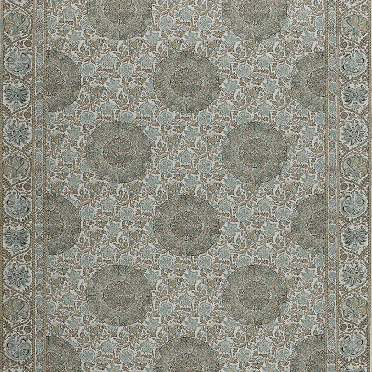 Schumacher 1296002 Kaya Medallion Mineral fabric swatch