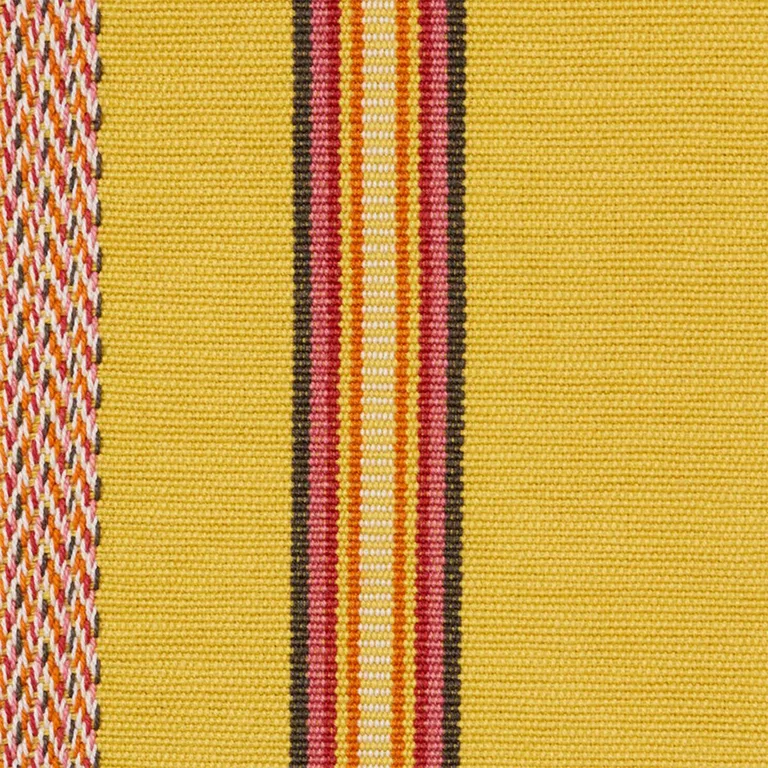 Schumacher 77452 Kayenta Stripe Yellow fabric swatch