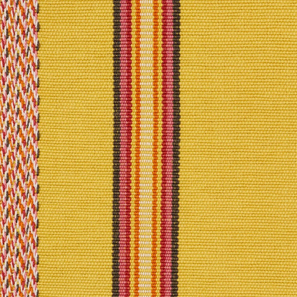 Schumacher 77452 Kayenta Stripe Yellow fabric swatch