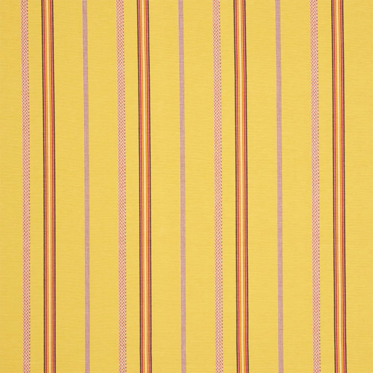 Schumacher 77452 Kayenta Stripe Yellow fabric swatch