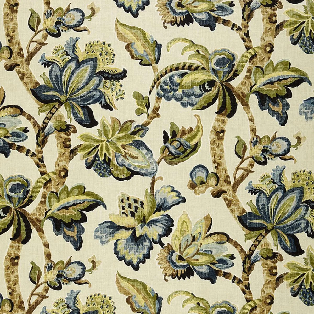 Schumacher 174442 Kemscott Indigo fabric swatch