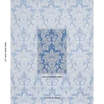 Schumacher 87093 Kennedy Damask Cobalt fabric swatch