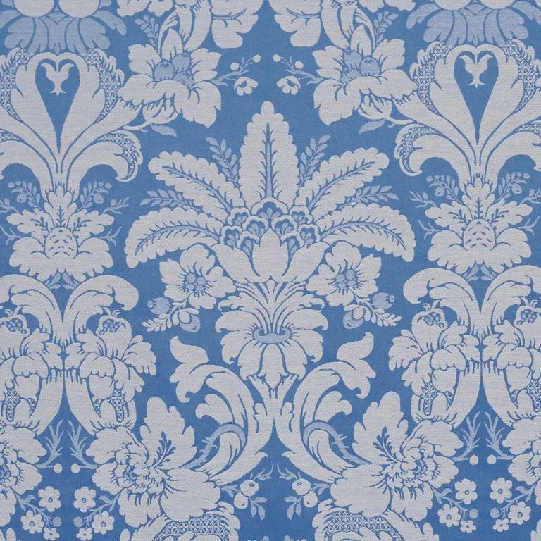 Schumacher 87093 Kennedy Damask Cobalt fabric swatch